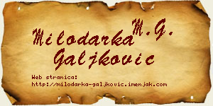 Milodarka Galjković vizit kartica